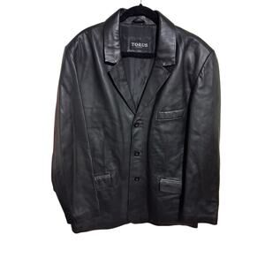 Y2K Vintage Torus Leather Mens size 2X Grungecore Blazer Gothy Western Casual